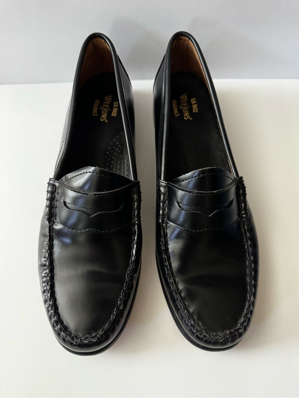 G.H. Bass & Co. Whitney Weejuns Black Leather Women's Penny Loafers